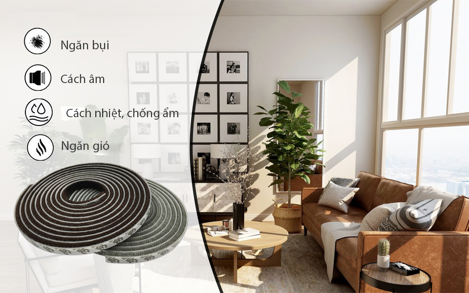 Gioăng phớt nỉ cách âm, tiêu âm, ngăn chặn côn trùng hiệu quả 4